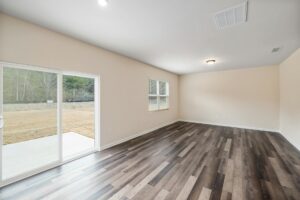 spacious empty room with parquet flooring